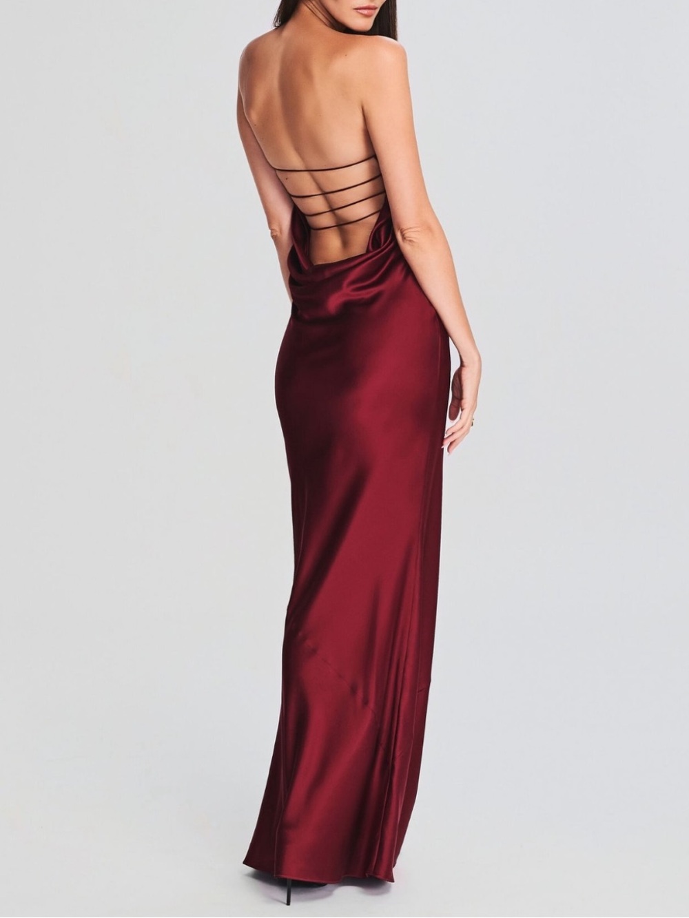 Retrofête Keaton Silk Dress in Cabernet